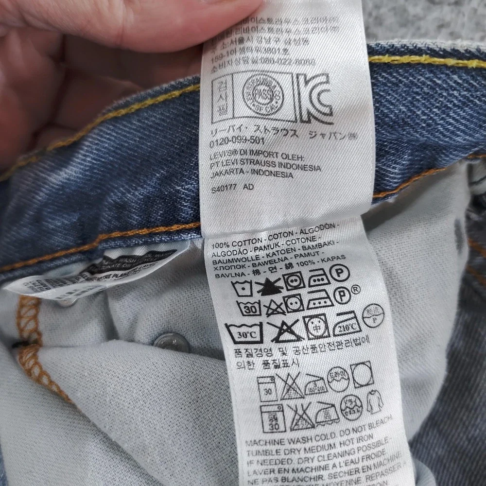 Levis 517 Jeans Mens 40x30 Blue Denim Bootcut Zip Fly High Rise Distressed